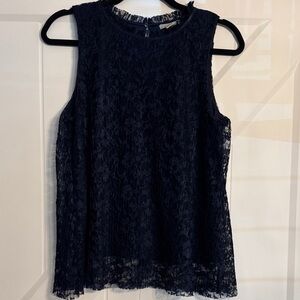 H&M Dark Blue Lace Sleeveless Blouse
